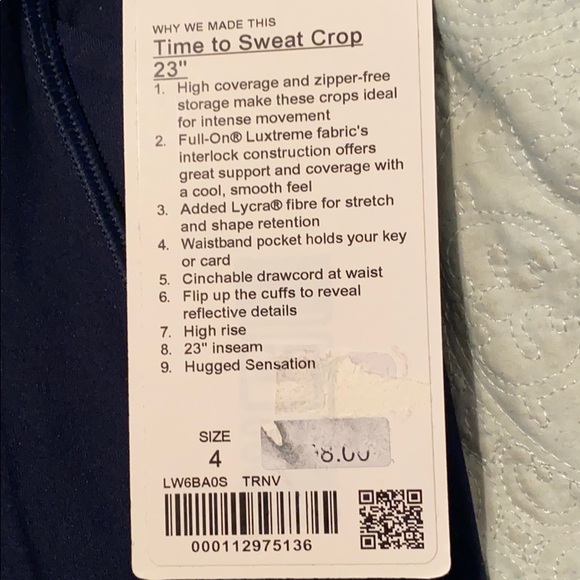 Brand New Lululemon size 4 leggings - Picture 2 of 2